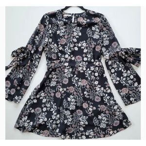 Maurices Floral Flowy Dress Long Bell Sleeve Mini